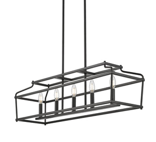 Nellita 34" Wide 5-Light Island - Matte Black