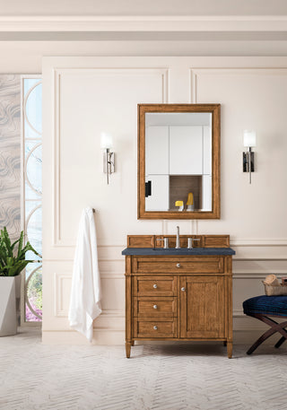 36 Inch Brittany Freestanding Vanity in Saddle Brown / Charcoal Soapstone Top