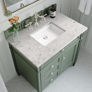 36 Inch Brittany Freestanding Vanity in Smokey Celadon / Eternal Jasmine Pearl Top