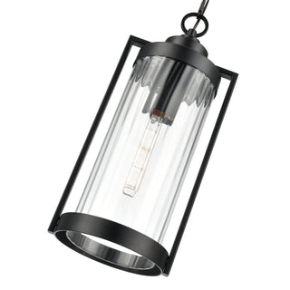 Braselton 8" Wide 1-Light Outdoor Hanging Lantern - Powder Coated Black