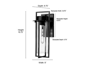 Russell 1-Light Outdoor Wall Sconce Powder Coated Black