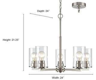 Verlana 5-Light Chandelier Ceiling Light Chrome