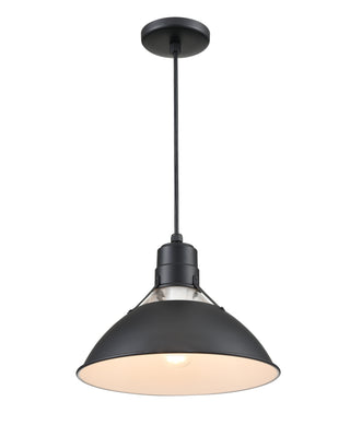 R Series 1-Light Cord Hung Glass Cone Satin Black