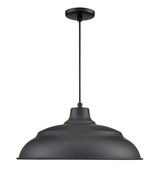 R Series 1-Light Cord Hung Aluminum Warehouse Satin Black