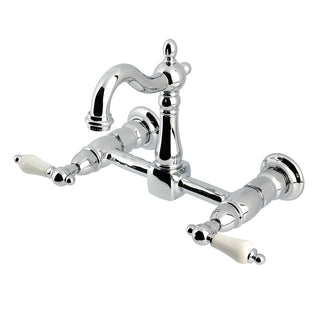 Heritage Wall Mount Kitchen Faucet in Polished Chrome