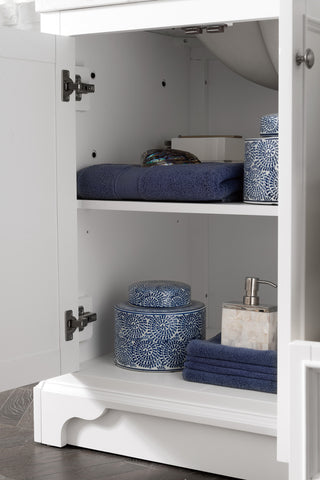 73.25 Inch De Soto Freestanding Vanity in Bright White / Carrara White Top