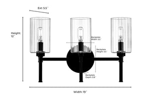 Chastine 3-Light Vanity Matte Black