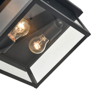 Evanton 2-Light Outdoor Flush Mount - Powder Coated Black