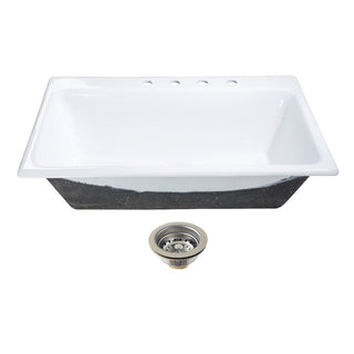 Towne 36 Inch Drop-In Kitchen Sink in White