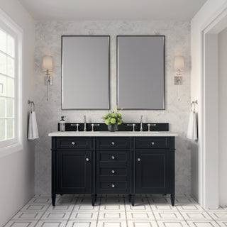 60 Inch Brittany Freestanding Vanity in Black Onyx / Lime Delight Top