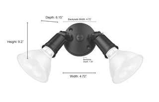 2-Light Security Flood Lights Matte White
