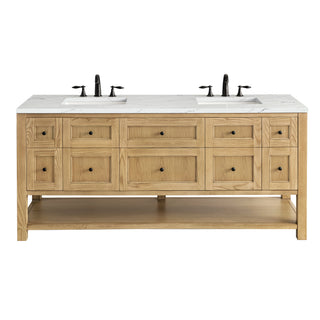 72 Inch Breckenridge Freestanding Vanity in Light Natural Oak / Ethereal Noctis Top