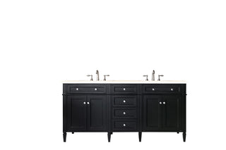 72 Inch Brittany Freestanding Vanity in Black Onyx / Eternal Marfil Top