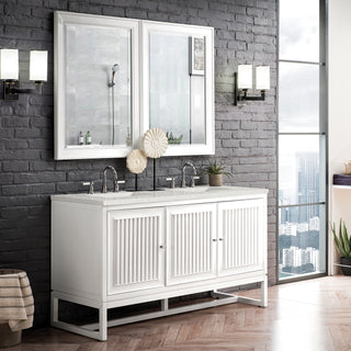 60 Inch Athens Dual Mount Vanity in Glossy White / Lime Delight Top