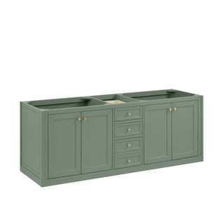 72 Inch Chicago Freestanding Vanity in Smokey Celadon / Arctic Fall Top