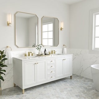 72 Inch Chicago Freestanding Vanity in Glossy White / Arctic Fall Top