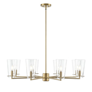Maccan 38.75" Wide 8-Light Chandelier - Vintage Brass