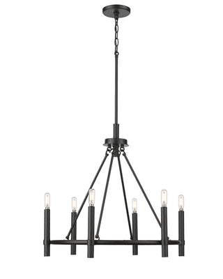 Skyva 25" Wide 6-Light Chandelier - Matte Black