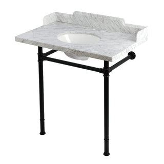 Wesselman 36 Inch Console Sink in Carrara Marble