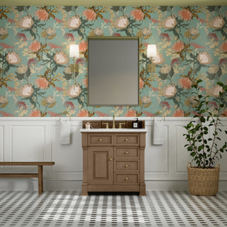 36 Inch Brookfield Freestanding Vanity in Pecan / Arctic Fall Top