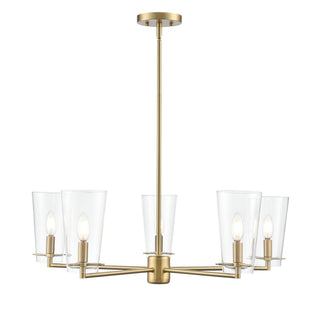 Maccan 31" Wide 5-Light Chandelier - Vintage Brass