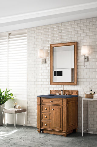 30 Inch Bristol Freestanding Vanity in Saddle Brown / Charcoal Soapstone Top