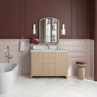 48 Inch Gracyn Freestanding Vanity in Coastal Driftwood / White Zeus Top