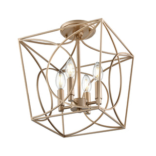 Tracy 4-Light Semi-Flush Ceiling Mount Painted Modern Gold