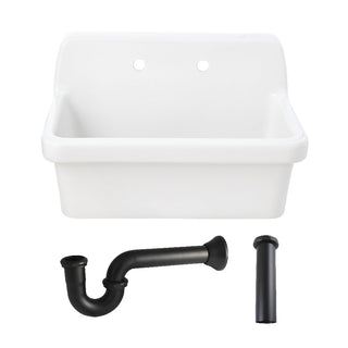 Doriteal 30.125 Inch Wall Mount Kitchen Sink in White