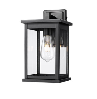 Bowton II 1-Light Outdoor Wall Sconce Powder Coated Black