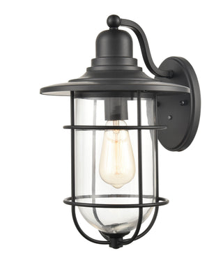 1-Light Outdoor Wall Sconce Powder Coated Black
