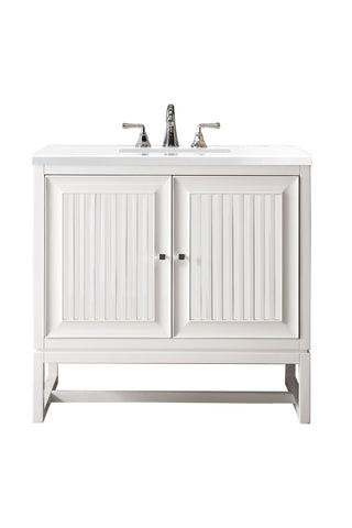 36 Inch Athens Dual Mount Vanity in Glossy White / White Zeus Top