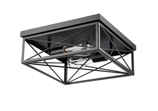 2-Light Flushmount Ceiling Light Matte Black