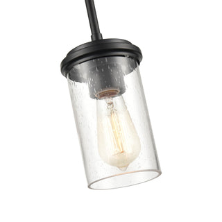 Taos 1-Light Mini-Pendant Light Matte Black/Wood Grain