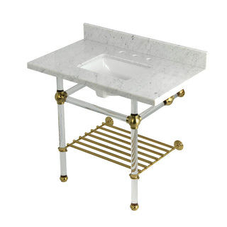 Templeton 36 Inch Console Sink in Carrara Marble