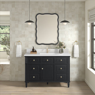 48 Inch Lorelai Freestanding Vanity in Black Onyx / White Zeus Top
