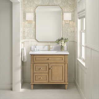 36 Inch Lorelai Freestanding Vanity in Light Natural Oak / White Zeus Top