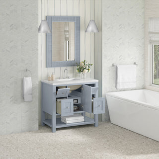 36 Inch Breckenridge Freestanding Vanity in Serenity Blue / Arctic Fall Top