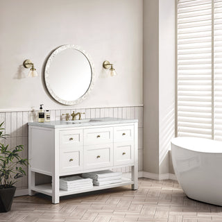 48 Inch Breckenridge Freestanding Vanity in Bright White / Ethereal Noctis Top