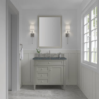 36 Inch Brittany Freestanding Vanity in Urban Gray / Parisien Bleu Top