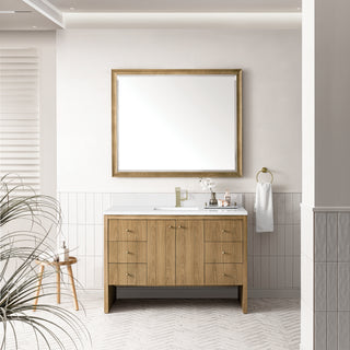 48 Inch Hudson Freestanding Vanity in Light Natural Oak / White Zeus Top