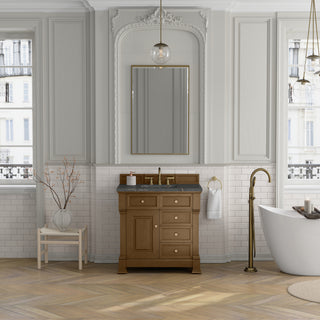 36 Inch Brookfield Freestanding Vanity in Honey Oak / Parisien Bleu Top