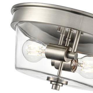 Strayhan 13" 2-Light Flush Mount - Brushed Nickel