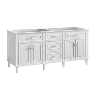 72 Inch Lorelai Freestanding Vanity in Bright White / White Zeus Top