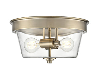 Strayhan 13" 2-Light Flush Mount - Modern Gold