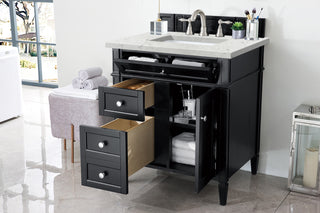30 Inch Brittany Freestanding Vanity in Black Onyx / Eternal Jasmine Pearl Top
