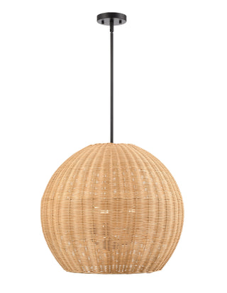 Elise 22" Wide 3-Light Pendant - Matte Black