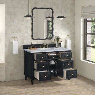 48 Inch Lorelai Freestanding Vanity in Black Onyx / Carrara White Top