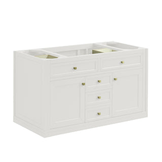 48 Inch Chicago Freestanding Vanity in Glossy White / Charcoal Soapstone Top