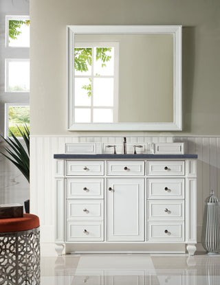 48 Inch Bristol Freestanding Vanity in Bright White / Charcoal Soapstone Top